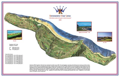 Kingsbarns 2000 Parsinen&Phillips - un mapa de campo de golf vintage Foto 1 de 3