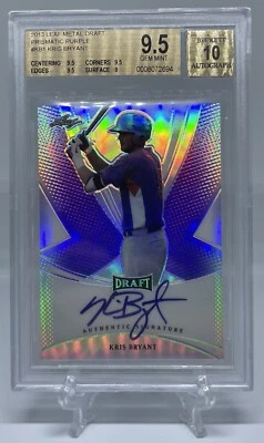 2013 Leaf Metal Draft Kris Bryant #BA-KB1 Prismatic Purple Rookie Auto /50 RC - Image 1 of 2