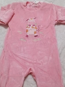 Kids girl sleepsuit one piece pink pyjama for 3-5 month child - Picture 1 of 4