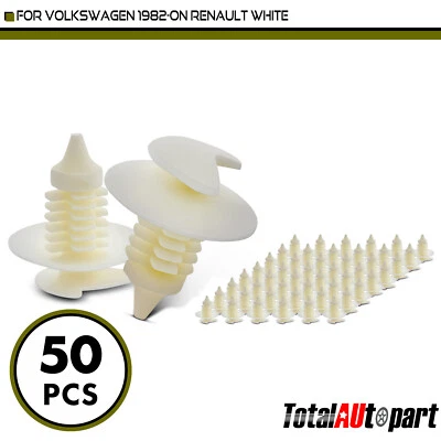 50 piezas clips de panel de ajuste sujetador de retención para Volkswagen Renault blanco 9 mm nailon Foto 1 de 4