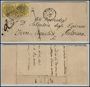 PONTIFICIO-Due 4 bai(5A) ANNULLATO CON GRIGLIA- Fronte Roma (2C) 1.4.186(?) - Picture 1 of 1