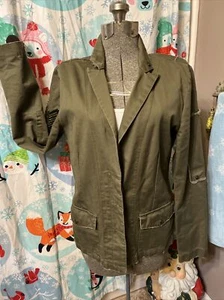 MAX JEANS MILITARY ARMY GREEN JACKET BLAZER MEDIUM - Picture 1 of 24