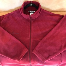 Columbia Mens Full Zip Fleece Jacket Brick Red Size XXL 2X