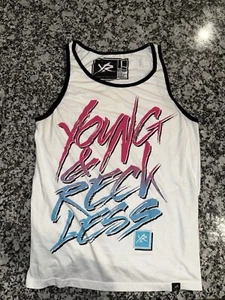 Young Reckless Shirt Mens Medium Whit3 Tank Top Young&Reckless Spell Out Script - Picture 1 of 6