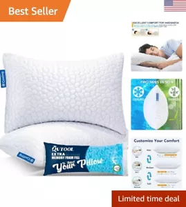 Memory Foam Cooling Pillows - King Size, Set of 2 - Adjustable Loft & Firmness - Picture 1 of 11