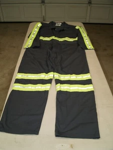 COVERALLS HIGH VISIBILITY REFLECTIVE SZ 48-XL GREY/NEON - Picture 1 of 4