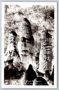 A315 Postcard RPPC Carlsbad Caverns Twin Domes Giant Stalagmite Cave Formations - Picture 1 of 2