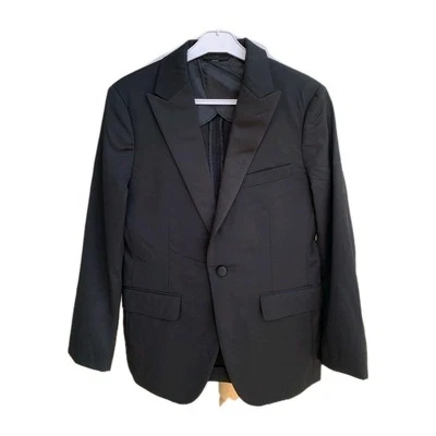 Blazer Esmoquin Bonobos - X S - Calce Ajustado - Mezcla de Lana Negra - #R Foto 1 de 4