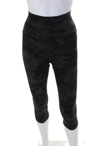 Lululemon Womens Gray Black Camouflaged Pull On Cropped Pants Leggings Size 10 - Picture 1 of 6