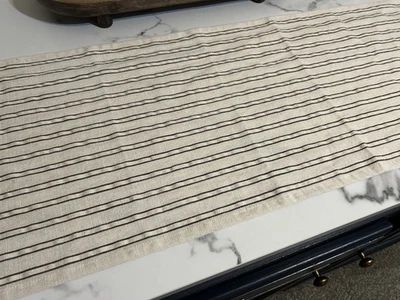 Beige And Black Striped Table Runner 71x14 Inches - Image 1 of 3