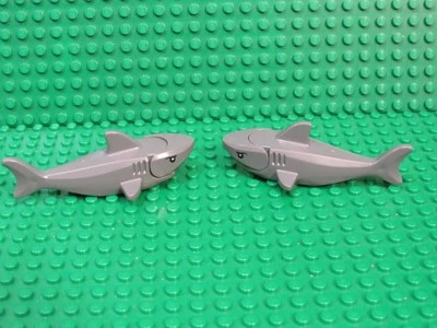Lot 2 LEGO Shark Minifigures 60379 60419 Gray Sea Ocean Zoo Animal Pupils SK44 - Image 1 of 2