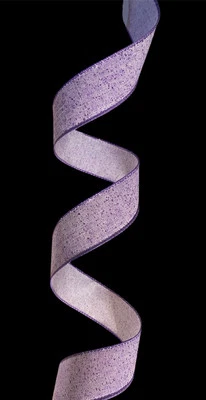Wired Ribbon BY THE YARD 1.5” Wide Lavender Glitter  - Image 1 of 3