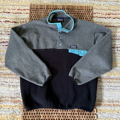 Patagonia Synchilla Snap T Pullover Grey Blue Teal Men's Size Medium M - Image 1 of 3