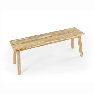 Bench 100% Solid Acacia Wood, Backless, Wax Galvanized Finish, Easy Assembly,... - Image 1 of 4