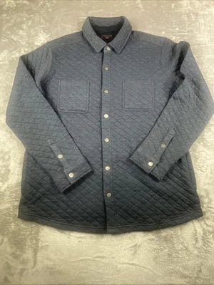 Chaqueta Camisa Acolchada Johnston & Murphy Para Hombre Talla Grande Gris Marino Nueva Con Etiquetas Bolsillos Foto 1 de 4