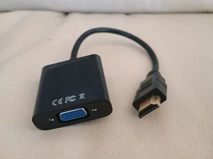 HDMI Male To VGA Female Adapter Cable Converter Audio 1080P PC Monitor - Afbeelding 1 van 4