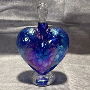 Iridescent Roger Vines Art Glass Perfume Bottle (empty) 2005 Signed - Picture 1 of 7