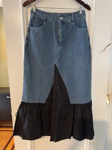NEU Gracia Denim Maxirock schwarz Rüschenrock Größe S - Bild 1 von 6
