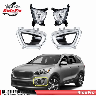 For Kia Sorento 2016 2017 2018 Fog Light Lamp Assembly w/Bezel Bumper Left&Right - Image 1 of 4