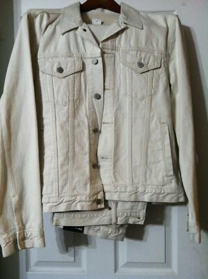 GAP MENS NEW BEIGE 100%COTTON 2 PC OUTFIT PANTS:36/32 JACKET: L - Image 1 of 4