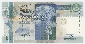 Billete de 10 rupias de Seychelles ND 1998 Pick 36.a UNC sin circular - Imagen 1 de 2