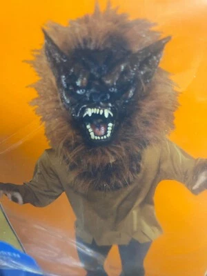 NEW VINTAGE  W/Tags Totally Ghoul Children's Medium Costume Werewolf Mask & Top - Image 1 of 4