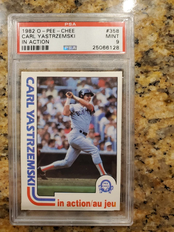 PSA 9 1982 O-Pee-Chee OPC #358 Carl Yastrzemski Red Sox In-Action HOF ONLY! - Image 1 of 1