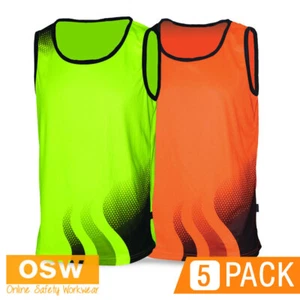 5 x Hi Vis Lightweight WAVE Builder Warehouse Tradie Work Singlet DNC 3561 - Picture 1 of 4