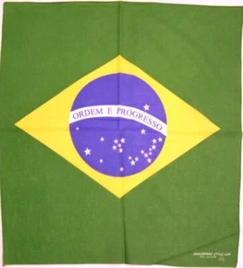 FOULARD BANDANA 100% COTONE 50x50 cm bandiera brasile - Foto 1 di 1