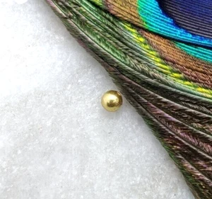 3mm 18k Yellow gold ball beads spacer jewelry finding Supplies Sold in 2pcs - Picture 1 of 7