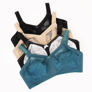 Womens Plus Size Minimizer Bra Sleep Unlined Full Coverage Lace Wirefree Bras - Picture 1 of 49