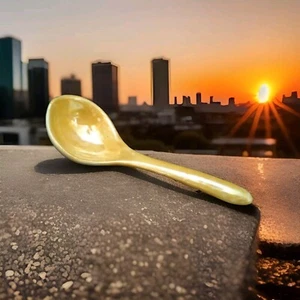 Cucchiaio Lustro Dipinto a Mano Made in Japan Oro Arancio Lucentezza 4,75"L - Foto 1 di 7