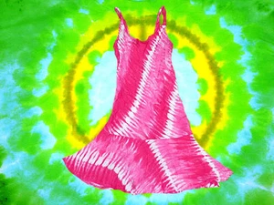 68✪ Ethno Indian Gipsy Hippie Batik Kleid 70er Jahre Blumenkinder Boho pink  - Bild 1 von 1