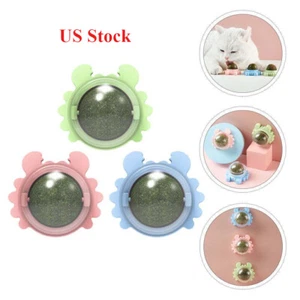 3Pcs Biting Cat Toy Natural Catnip Kitten Mint Balls for Cleaning Dental Teeth - Picture 1 of 6