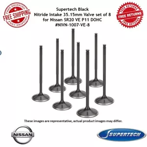 Supertech Black Nitride Intake 35.15mm Valve Set of 8 For SR20 VE P11 DOHC - Picture 1 of 6