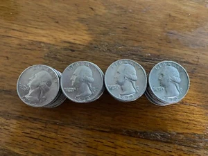 $10 FULL ROLL 40 coins 1972 Quarters Circulated Washington older date Nice Money - Picture 1 of 5