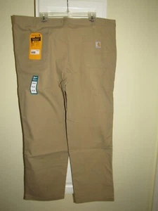 NEW Carhartt Khaki Rugged Flex Relaxed Fit Canvas Work Pants BN2291-M Mens 42x32 - Picture 1 of 7