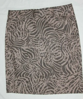 Дамы размер 4 Banana Republic коричневый абстрактный карандаш прямой юбка молнии с подкладкой - Изображение 1 из 4