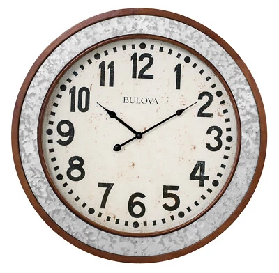 BULOVA LARGE GALLERY WALL CLOCK 23.5" C4121 - Image 1 of 2