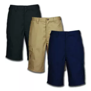Men's Work Shorts Cargo Pocket Cotton Blend Industrial Uniform Elastic Waistband - Picture 1 of 4