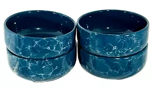 Waechtersbach-West Germany-Blue Teal$Marble Soup Bowls X 4-Ceramic-Vintage! - Picture 1 of 4