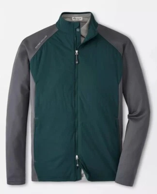 Chaqueta híbrida Peter Millar S Merge Elite para hombre abrigo gris bálsamo cremallera completa $230 Foto 1 de 4