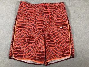NIKE Swim Shorts Trunks Mens XL Swoosh Orange Geo Multi Color 10.5" Inseam - Picture 1 of 14