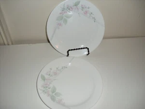2 Corelle Veranda rosa Blumen grüne Blätter 7 1/4" Teller - Bild 1 von 4