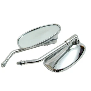 Espejos retrovisores universales de motocicleta acabado cromado ABS gran campo vista trasera para Yamaha - Imagen 1 de 7