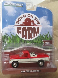 Greenlight 1991 Ford F250 Pickup Truck Red & White 1:64 Diecast Rubber Tires - Picture 1 of 5