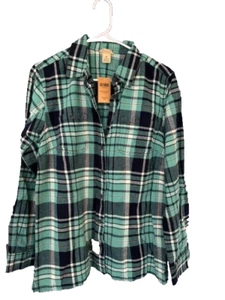 New! Duluth Trading Flannel Free Swinging Shirt MED 100% COTTON- DELUXE W/extras - Picture 1 of 11