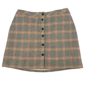 Talbots Petite Size 20W Button Front Wool Blend Skirt Saturday Plaid - Picture 1 of 11