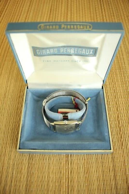 RELOJ AUTOMÁTICO VINTAGE PERREGAUX TABLERO DE AJEDREZ ESFERA PLATEADA CAJA INOXIDABLE + CAJA Foto 1 de 4