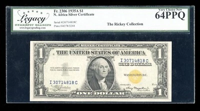 DBR 1935-A $1 North Africa Fr. 2306 IC Block Legacy 64 PPQ Serial I30714818C - Image 1 of 2